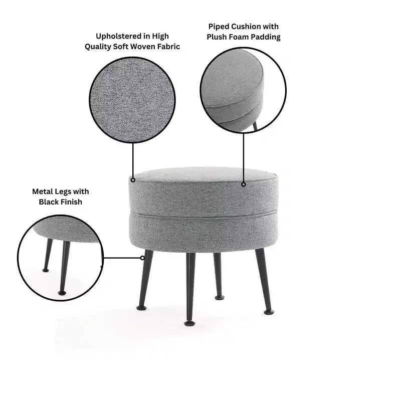 Pouf rembourré en mélange de polyester tissé Bailey Manhattan Comfort