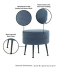 Pouf rembourré en mélange de polyester tissé Bailey Manhattan Comfort