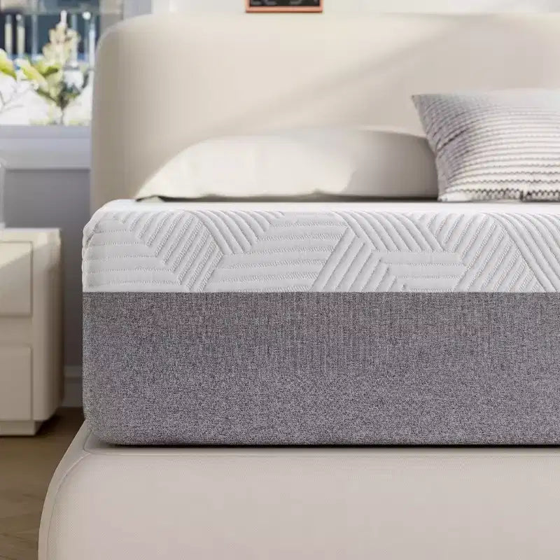 Matelas Wuleitex 10 pouces, matelas en mousse à mémoire de forme rafraîchissante pour un sommeil frais, support de décompression ergonomique à 5 zones, dureté moyenne