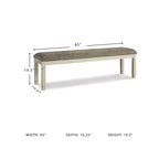 Banc de salle à manger décontracté Bolanburg 65 de Signature Design by Ashley, crème antique/marron