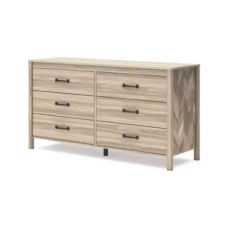 Signature Design by Ashley Commode 6 tiroirs Battelle, couleur sable