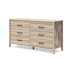 Signature Design by Ashley Commode 6 tiroirs Battelle, couleur sable