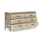 Signature Design by Ashley Commode 6 tiroirs Battelle, couleur sable