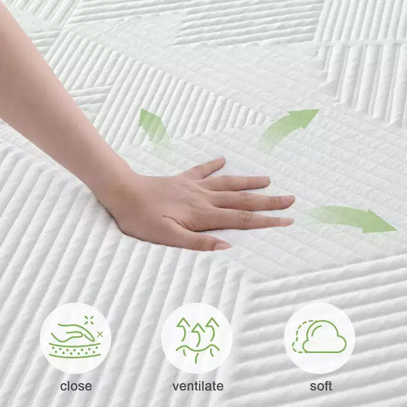 Matelas en mousse à mémoire de forme au gel rafraîchissant Wuleitex de 10 pouces, blanc, toucher moyen, sans fibre de verre, matériau de sécurité certifié