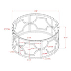 Ensemble de 3 tables basses Ders Glam Chrome et placage or avec plateau en verre trempé par Furniture of America