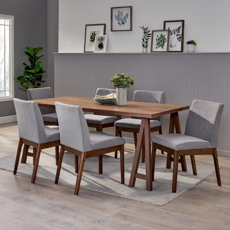 Ensemble de salle à manger Kwame 7 pièces moderne du milieu du siècle de Christopher Knight Home