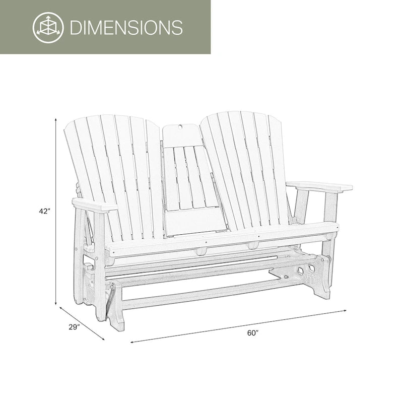Fauteuil planeur deux places avec dossier en éventail et tablette/porte-gobelet rabattable American Furniture Classics - S.O.
