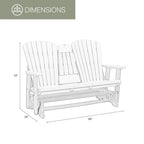 Fauteuil planeur deux places avec dossier en éventail et tablette/porte-gobelet rabattable American Furniture Classics - S.O.