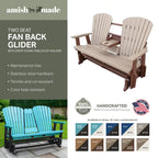 Fauteuil planeur deux places avec dossier en éventail et tablette/porte-gobelet rabattable American Furniture Classics - S.O.