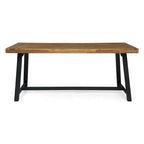 Ensemble de salle à manger d'extérieur 7 pièces Dahlia en bois et résine par Christopher Knight Home