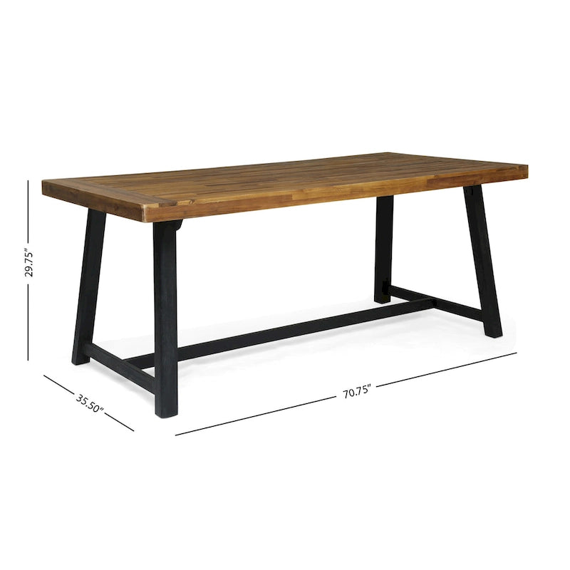 Ensemble de salle à manger d'extérieur 7 pièces Dahlia en bois et résine par Christopher Knight Home