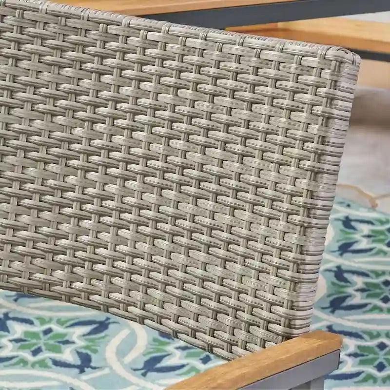 Ensemble de salle à manger d'extérieur 7 pièces en aluminium Luton avec plateau de table en verre de Christopher Knight Home