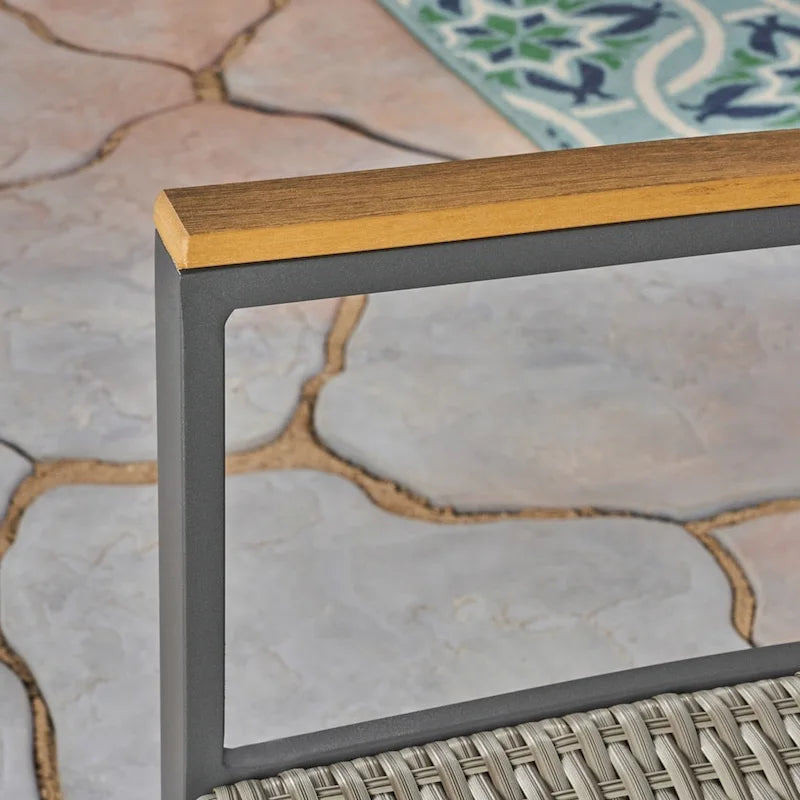 Ensemble de salle à manger d'extérieur 7 pièces en aluminium Luton avec plateau de table en verre de Christopher Knight Home