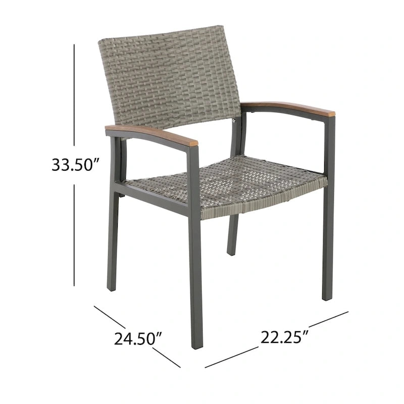 Ensemble de salle à manger d'extérieur 7 pièces en aluminium Luton avec plateau de table en verre de Christopher Knight Home