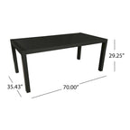 Ensemble de salle à manger d'extérieur 7 pièces en aluminium Luton avec plateau de table en verre de Christopher Knight Home