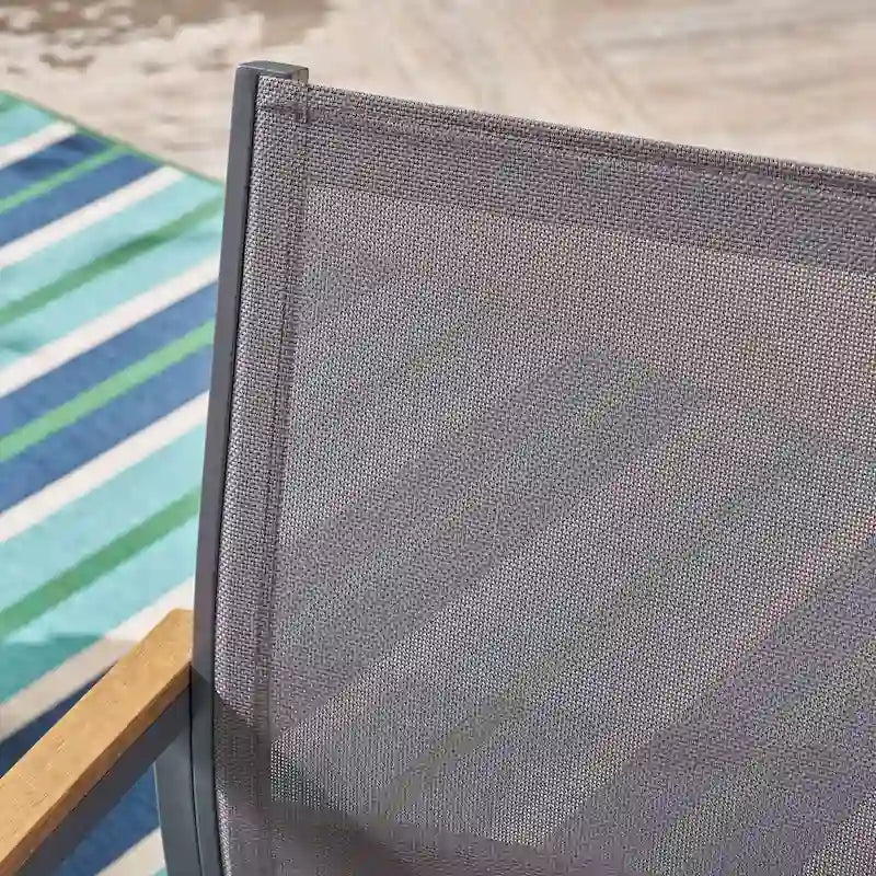 Ensemble de salle à manger d'extérieur 7 pièces en aluminium Luton avec plateau de table en verre de Christopher Knight Home