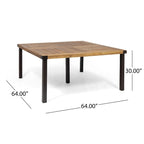 Ensemble de salle à manger d'extérieur Esfera 8 places en bois d'acacia et aluminium moulé avec coussins par Christopher Knight Home
