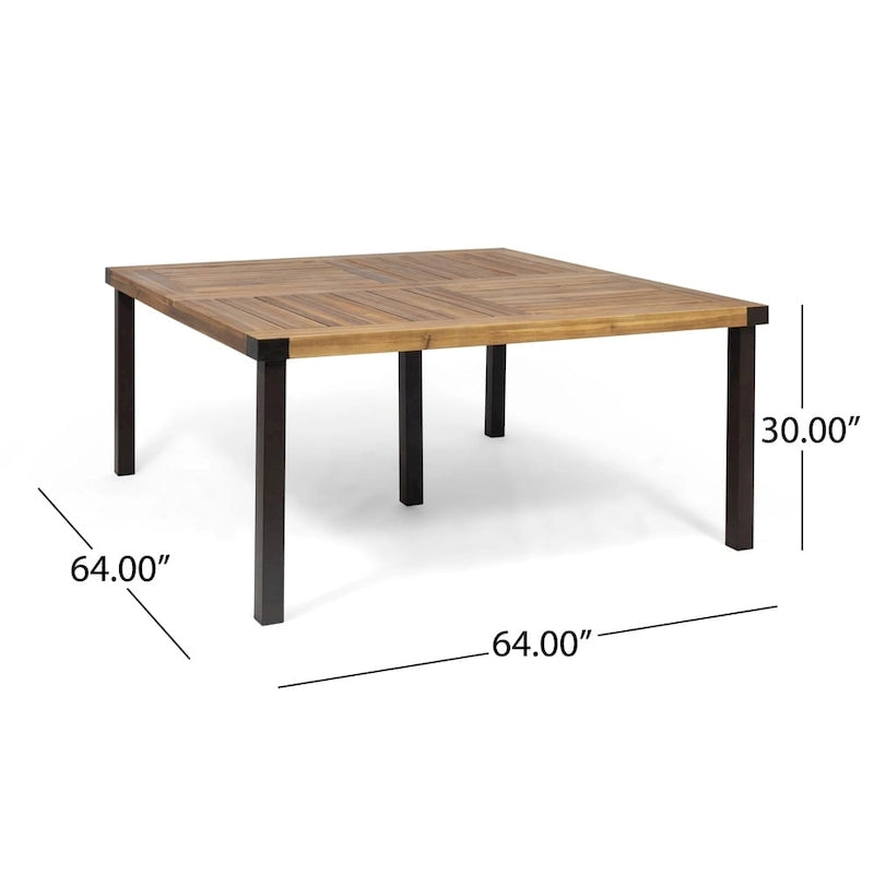 Ensemble de salle à manger d'extérieur Esfera 8 places en bois d'acacia et aluminium moulé avec coussins par Christopher Knight Home