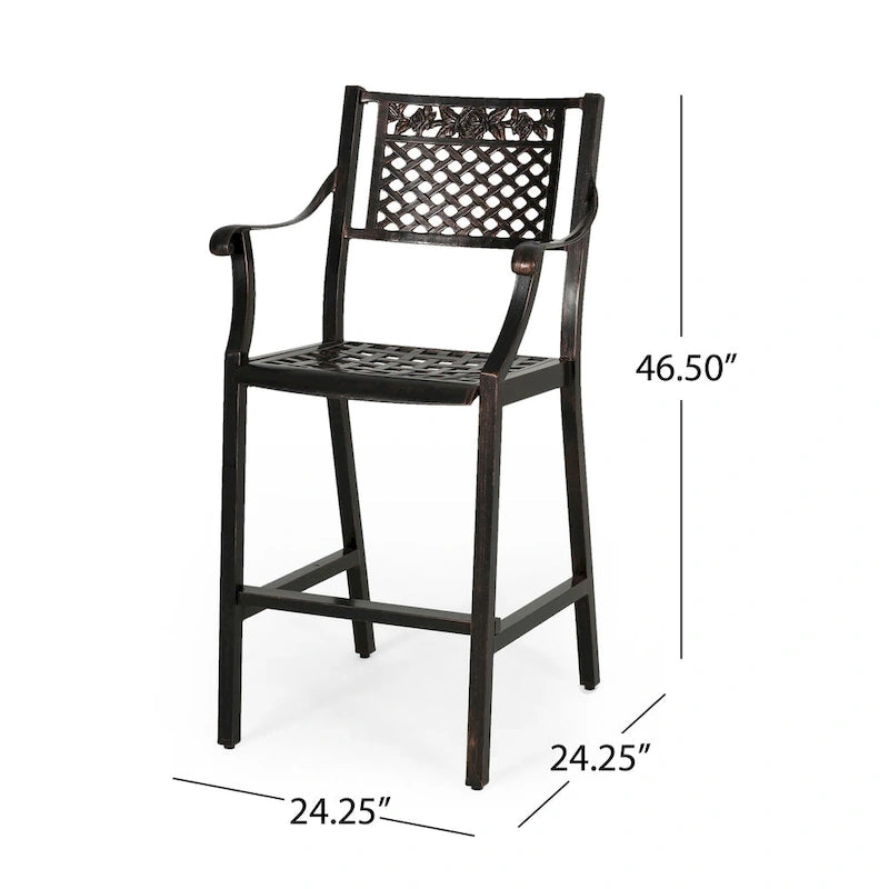 Tabouret de bar d'extérieur Tahoe 29 en aluminium (ensemble de 4) par Christopher Knight Home