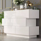 Famapy Glossy Chest of Drawers Polished 6 Drawer Dresser Modern & Contemporary Style White