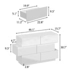 Commode brillante Famapy avec 6 tiroirs, style moderne et contemporain, couleur blanche