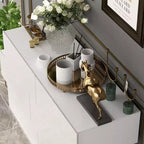 Commode brillante Famapy avec 6 tiroirs, style moderne et contemporain, couleur blanche