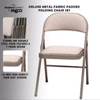 MECO Lot de 4 chaises pliantes rembourrées de luxe Sudden Comfort avec assise de 40,6 x 40,6 cm et patins de protection pour les pieds