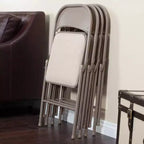 MECO Lot de 4 chaises pliantes rembourrées de luxe Sudden Comfort avec assise de 40,6 x 40,6 cm et patins de protection pour les pieds