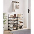 SONGMICS Shoe Rack, 10 Tier Shoe Organizer, Metal Shoe Storage Shelf for 20 Pairs of Shoes, Easy to Assemble, Entryway, Black