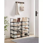 SONGMICS Shoe Rack, 10 Tier Shoe Organizer, Metal Shoe Storage Shelf for 20 Pairs of Shoes, Easy to Assemble, Entryway, Black