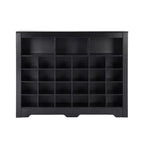 Meuble à chaussures avec base incurvée Grande capacité Meuble à chaussures autonome avec 24 compartiments Organisateur en bois pour entrée, chambre, salon