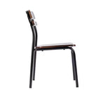 Chaise de salle à manger en bois massif de qualité commerciale Flash Furniture Cyprus avec cadre en métal et finition antique