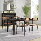 Chaise de salle à manger en bois massif de qualité commerciale Flash Furniture Cyprus avec cadre en métal et finition antique
