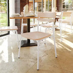 Chaise de salle à manger en bois massif de qualité commerciale Flash Furniture Cyprus avec cadre en métal et finition antique