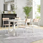 Chaise de salle à manger en bois massif de qualité commerciale Flash Furniture Cyprus avec cadre en métal et finition antique
