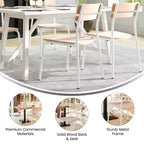 Chaise de salle à manger en bois massif de qualité commerciale Flash Furniture Cyprus avec cadre en métal et finition antique
