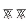 Camco Large Adirondack Weatherproof, Portable and Folding Furniture Table Ideal for Beach, Camping, Picnics, Cookouts, and More, Charcoal (2 Pack)