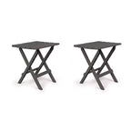 Camco Large Adirondack Weatherproof, Portable and Folding Furniture Table Ideal for Beach, Camping, Picnics, Cookouts, and More, Charcoal (2 Pack)