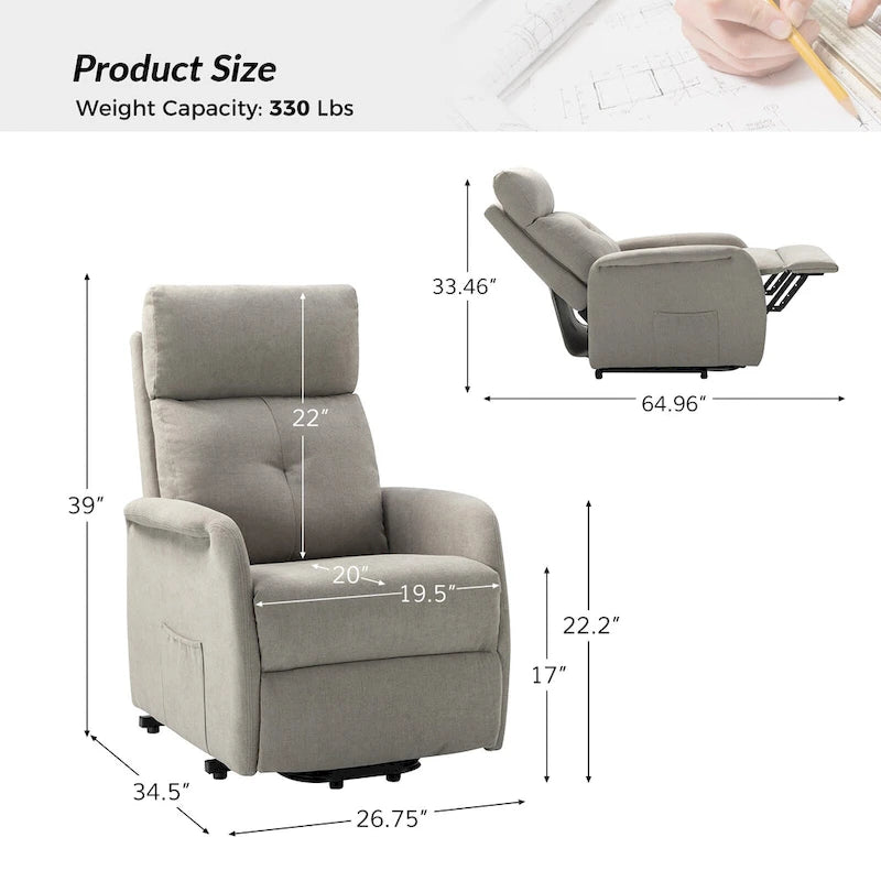 Fauteuil inclinable motorisé Elisa Power (lot de 2) avec base métallique