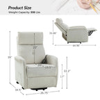 Fauteuil inclinable motorisé Elisa Power (lot de 2) avec base métallique