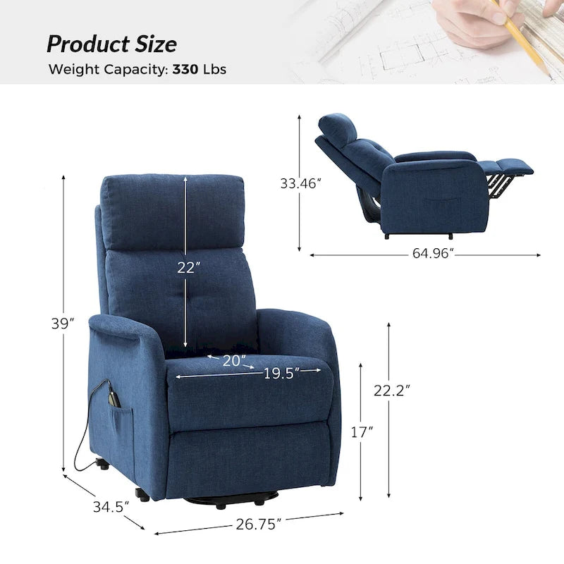 Fauteuil inclinable motorisé Elisa Power (lot de 2) avec base métallique