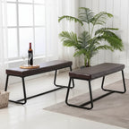 Banc d'entrée Remy, revêtement en similicuir, pieds en fer