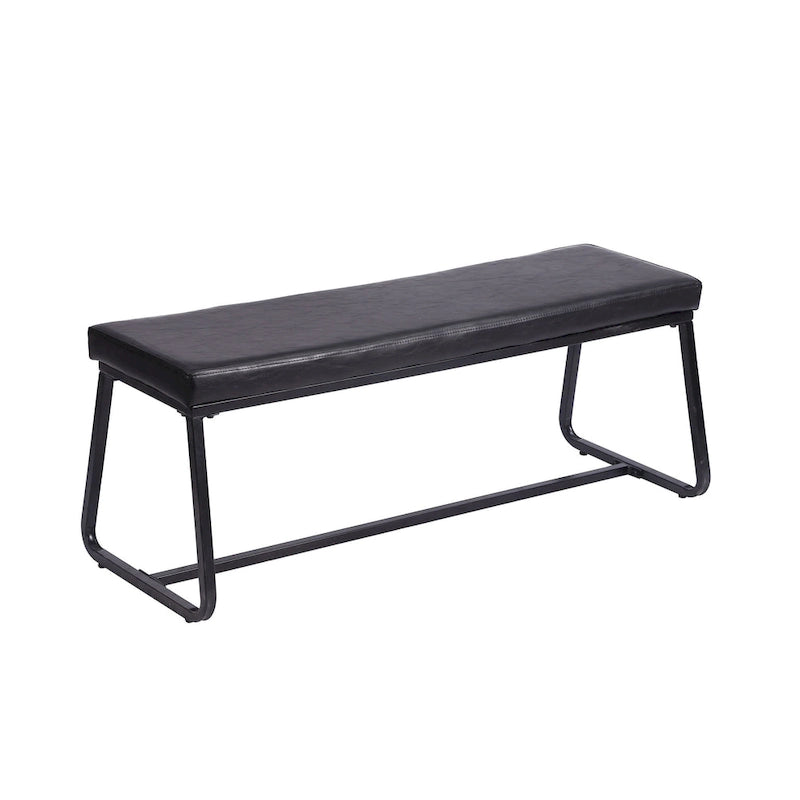 Banc d'entrée Remy, revêtement en similicuir, pieds en fer