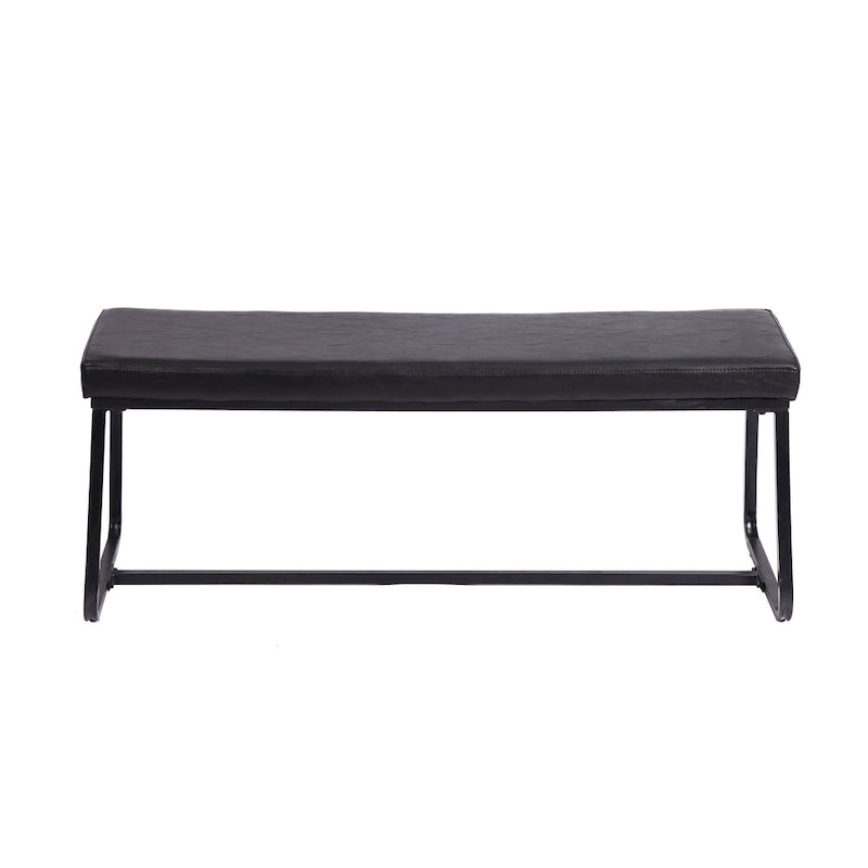 Banc d'entrée Remy, revêtement en similicuir, pieds en fer