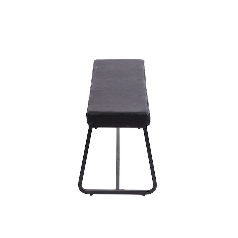 Banc d'entrée Remy, revêtement en similicuir, pieds en fer