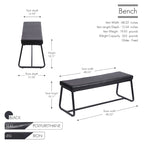 Banc d'entrée Remy, revêtement en similicuir, pieds en fer