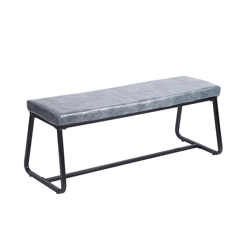 Banc d'entrée Remy, revêtement en similicuir, pieds en fer