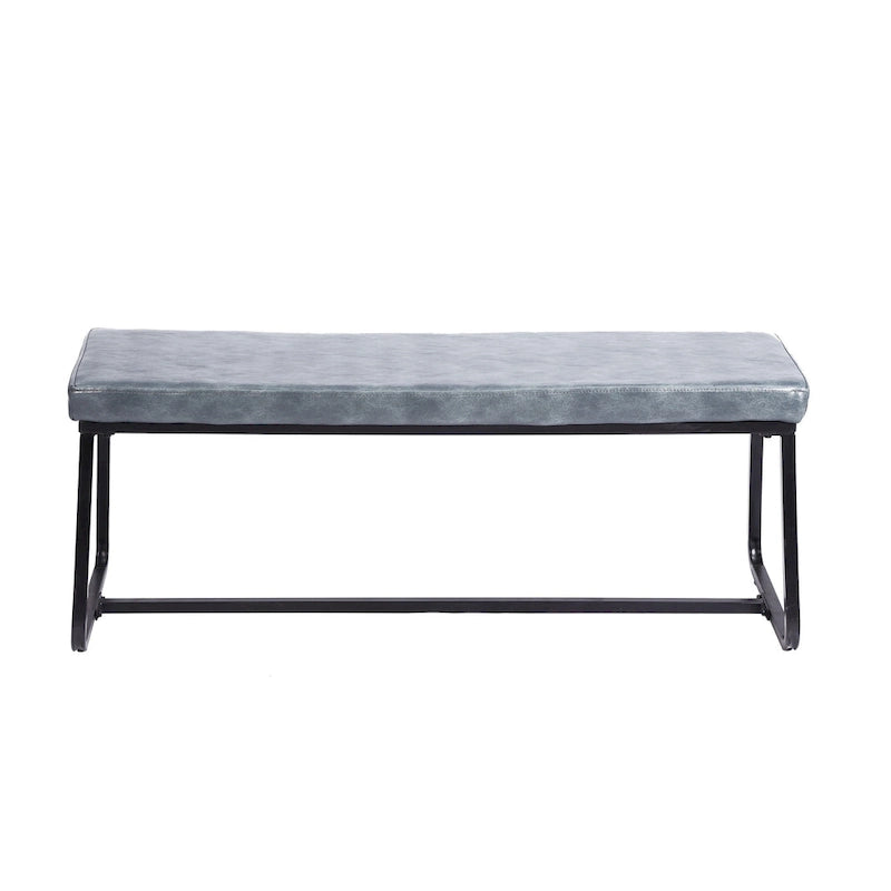 Banc d'entrée Remy, revêtement en similicuir, pieds en fer