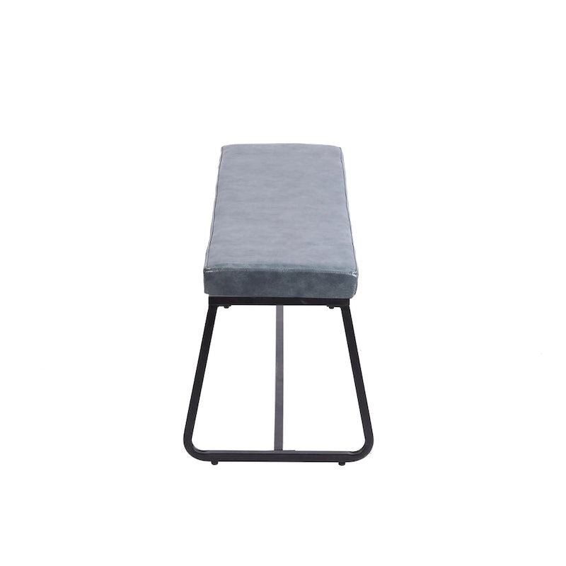 Banc d'entrée Remy, revêtement en similicuir, pieds en fer