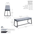 Banc d'entrée Remy, revêtement en similicuir, pieds en fer